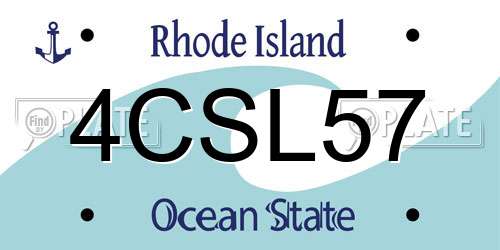 4CSL57 Rhode Island License Plate