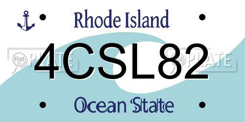 4CSL82 Rhode Island License Plate