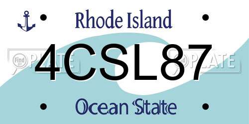 4CSL87 Rhode Island License Plate