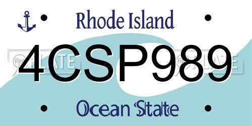 4CSP989 Rhode Island License Plate