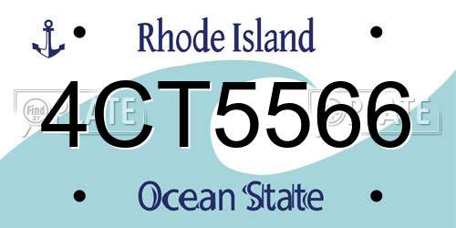 4CT5566 Rhode Island License Plate