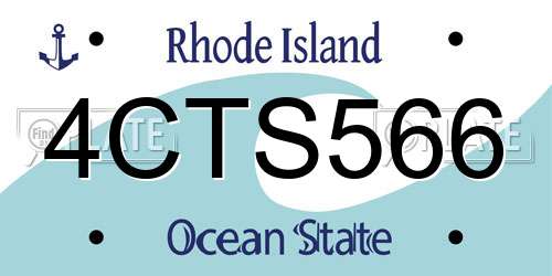 4CTS566 Rhode Island License Plate