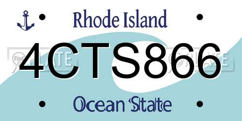 4CTS866 Rhode Island License Plate