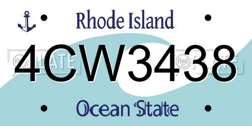 4CW3438 Rhode Island License Plate