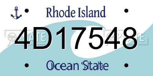 4D17548 Rhode Island License Plate