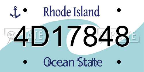 4D17848 Rhode Island License Plate