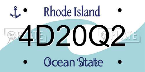 4D20Q2 Rhode Island License Plate