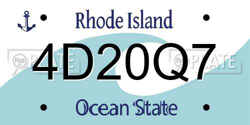 4D20Q7 Rhode Island License Plate