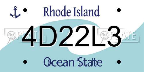 4D22L3 Rhode Island License Plate