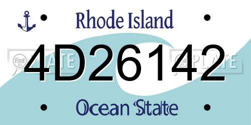 4D26142 Rhode Island License Plate