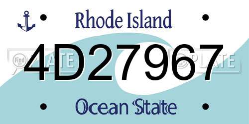 4D27967 Rhode Island License Plate