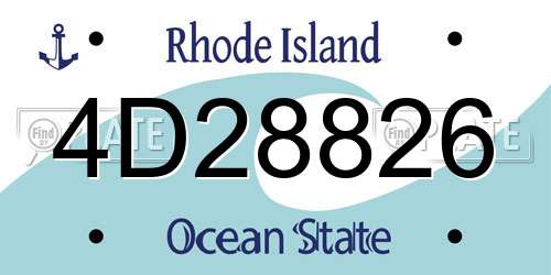 4D28826 Rhode Island License Plate