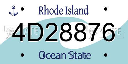 4D28876 Rhode Island License Plate