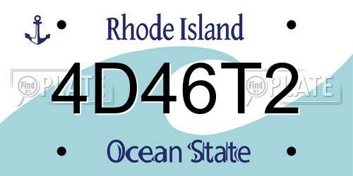 4D46T2 Rhode Island License Plate