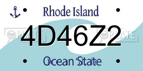 4D46Z2 Rhode Island License Plate