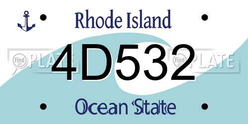 4D532 Rhode Island License Plate