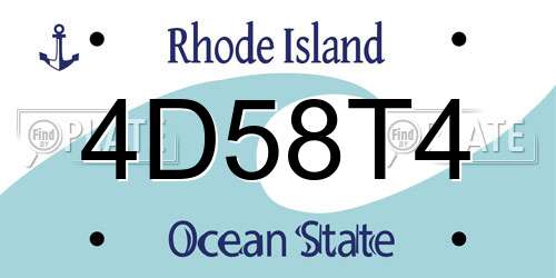 4D58T4 Rhode Island License Plate