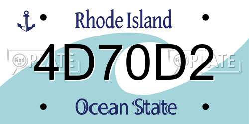 4D70D2 Rhode Island License Plate