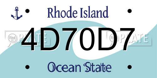 4D70D7 Rhode Island License Plate