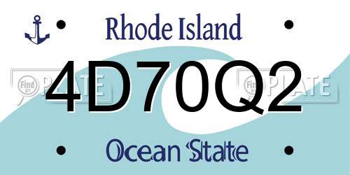 4D70Q2 Rhode Island License Plate