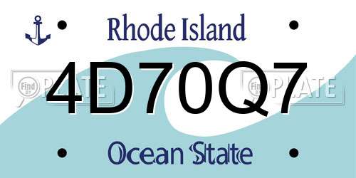 4D70Q7 Rhode Island License Plate