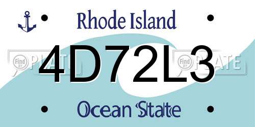 4D72L3 Rhode Island License Plate
