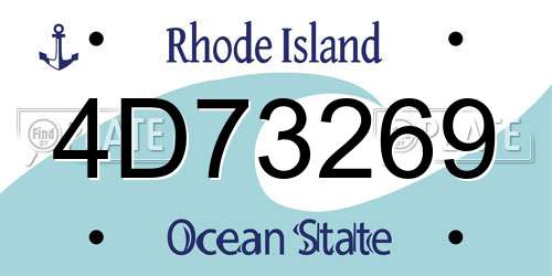 4D73269 Rhode Island License Plate