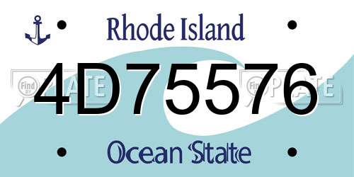 4D75576 Rhode Island License Plate