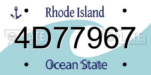 4D77967 Rhode Island License Plate