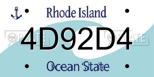 4D92D4 Rhode Island License Plate