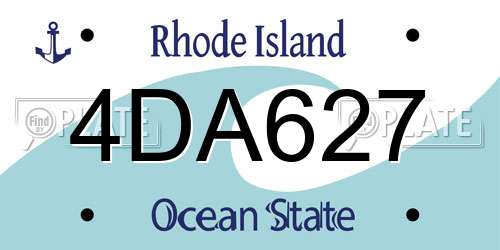 4DA627 Rhode Island License Plate