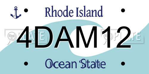 4DAM12 Rhode Island License Plate