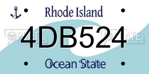 4DB524 Rhode Island License Plate