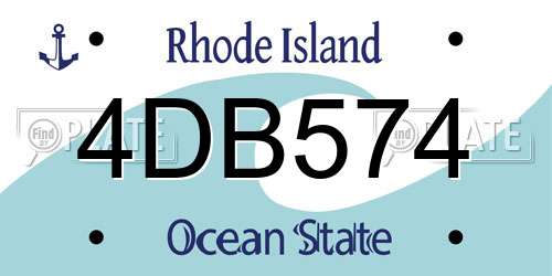4DB574 Rhode Island License Plate