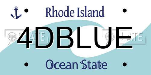4DBLUE Rhode Island License Plate