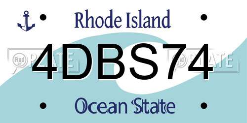 4DBS74 Rhode Island License Plate
