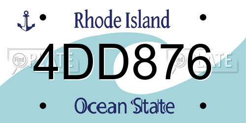 4DD876 Rhode Island License Plate