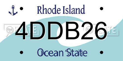 4DDB26 Rhode Island License Plate
