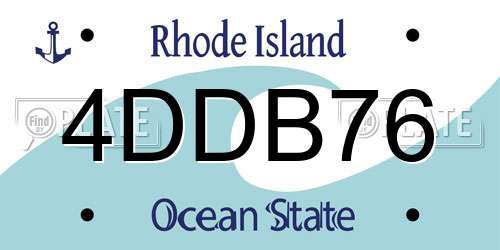 4DDB76 Rhode Island License Plate