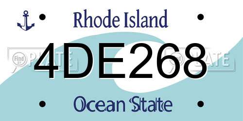 4DE268 Rhode Island License Plate