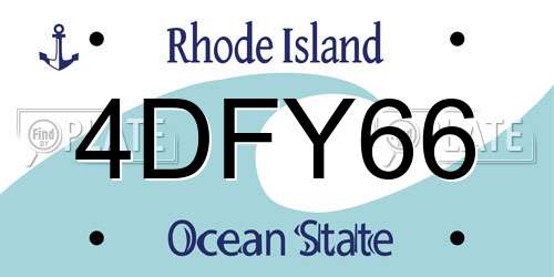4DFY66 Rhode Island License Plate