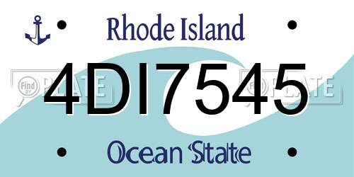 4DI7545 Rhode Island License Plate