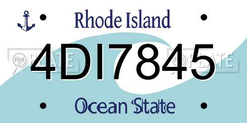 4DI7845 Rhode Island License Plate