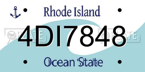 4DI7848 Rhode Island License Plate