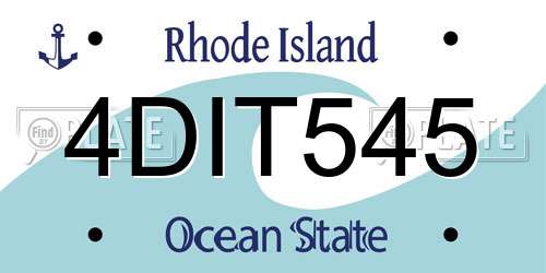 4DIT545 Rhode Island License Plate