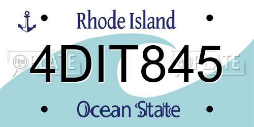 4DIT845 Rhode Island License Plate