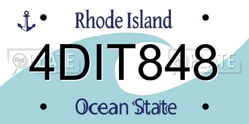 4DIT848 Rhode Island License Plate