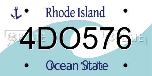 4DO576 Rhode Island License Plate