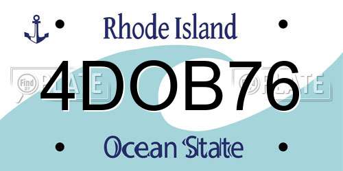 4DOB76 Rhode Island License Plate