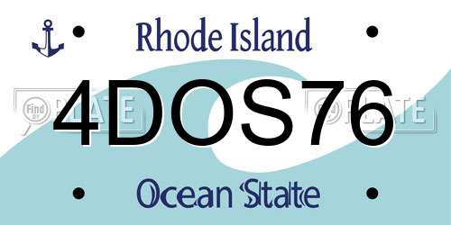 4DOS76 Rhode Island License Plate